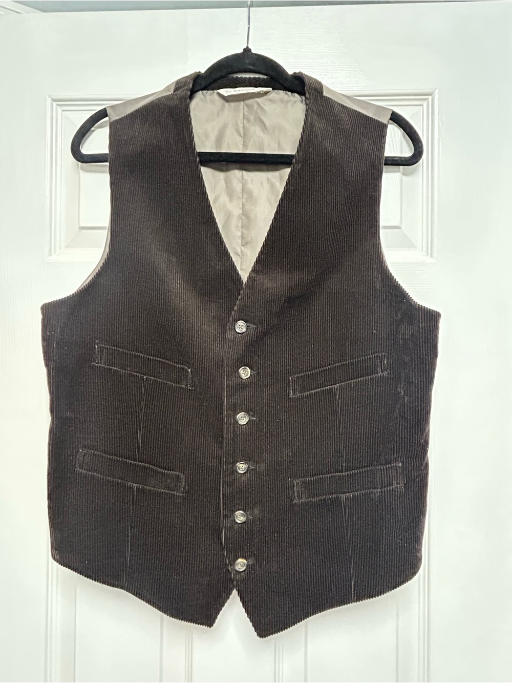 Classic Brown Corduroy Button Vest